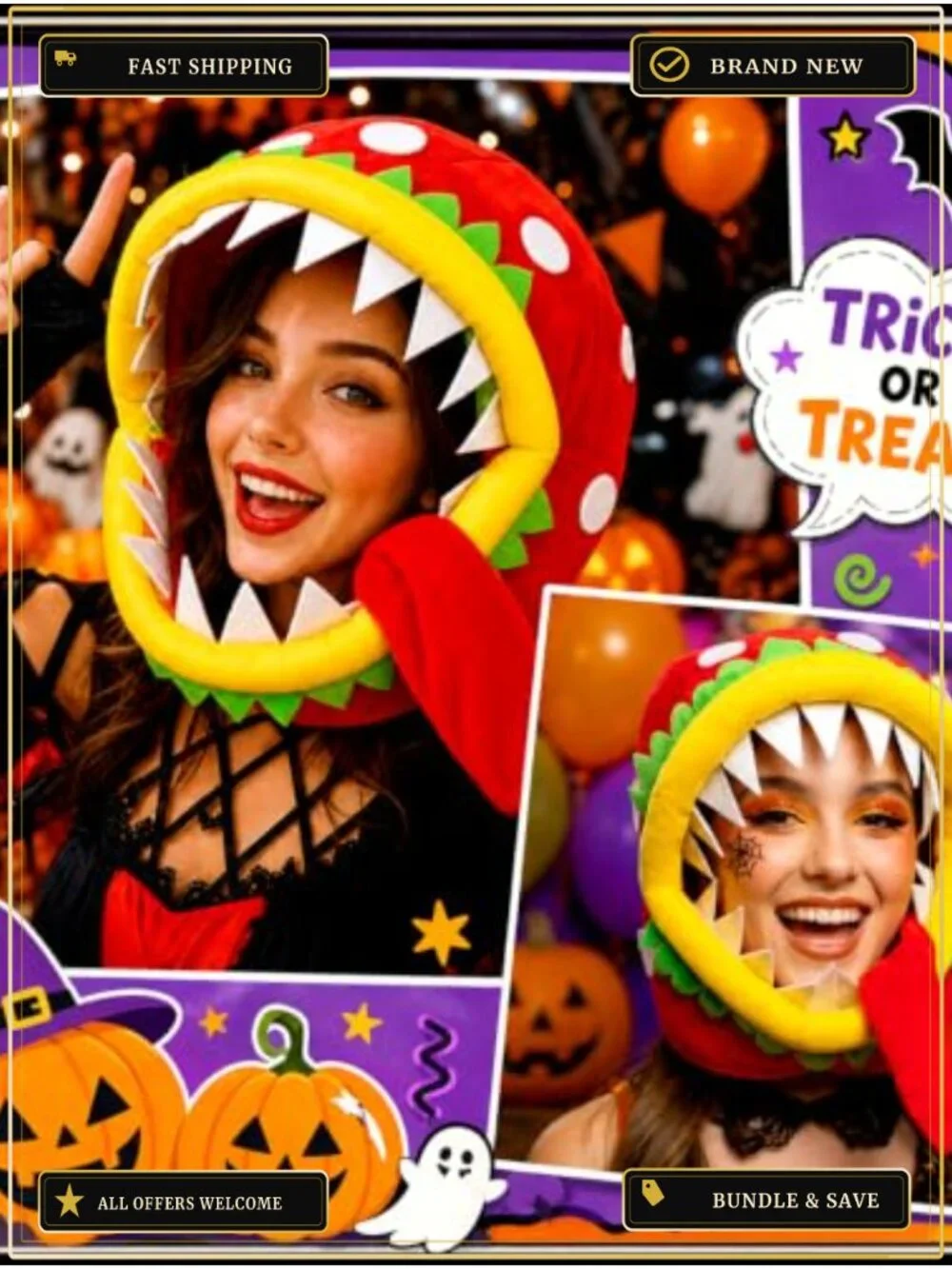 Carnivorous Plant Hat Costume Funny Flower Headwear Party Hat